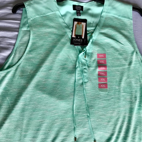 NWT Jones New York lace top Cucumber Green XXL - Picture 7 of 8